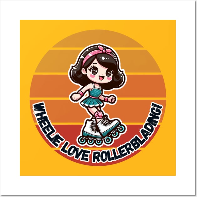 Wheelie love rollerblading! Wall Art by DShirt_Republic